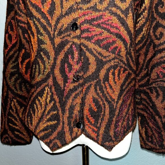 PERUVIAN CONNECTION 100% Alpaca Cardigan Jacket - Fall Colors - EUC - Size XS - Picture 4 of 9